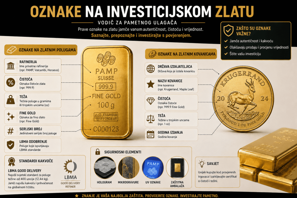 oznake zlata: karati, postotci, certifikati